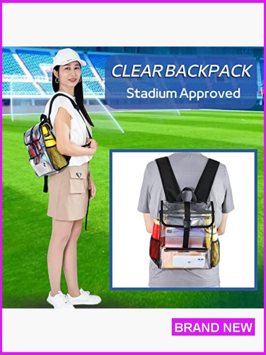 Clear Stadium Backpack for Concerts Sports Events Multi-Pocket PVC Small main image 6